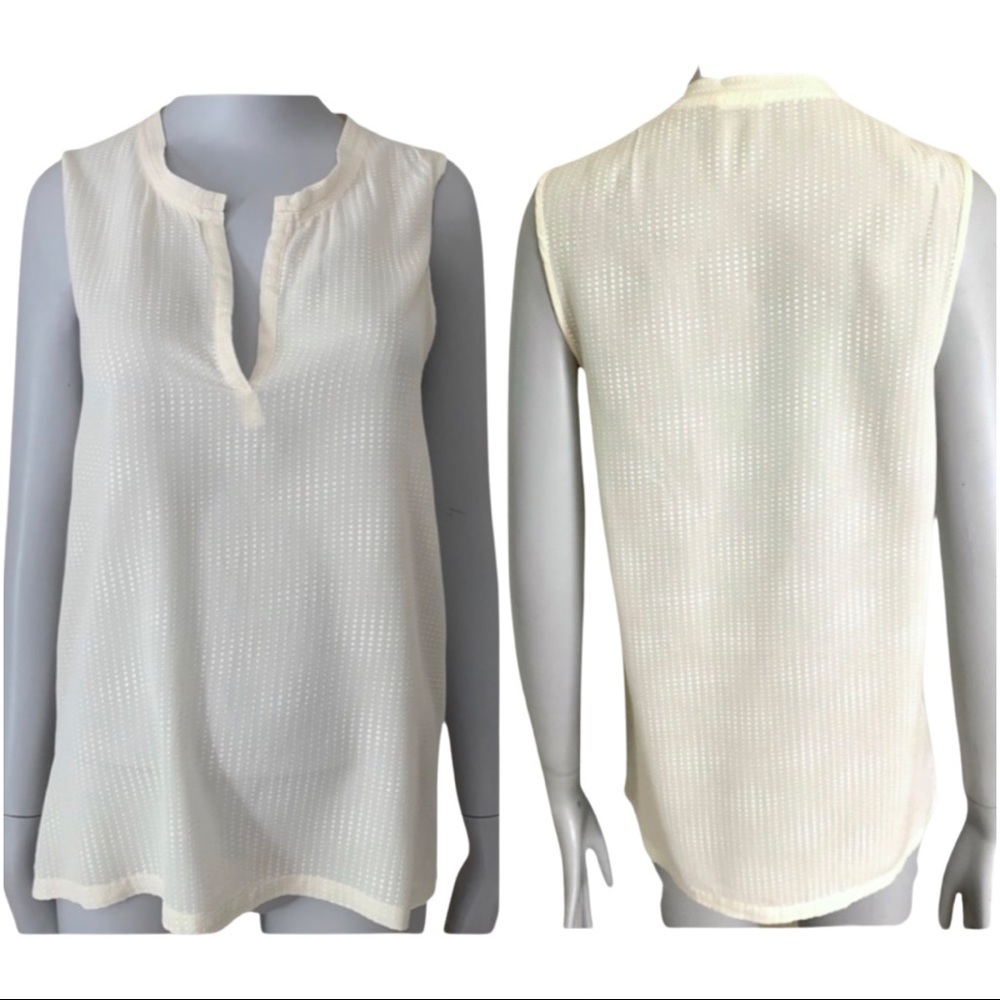 L’AGENCE 100% Silk Creme Ivory Sleeveless Blouse - Picture 12 of 14
